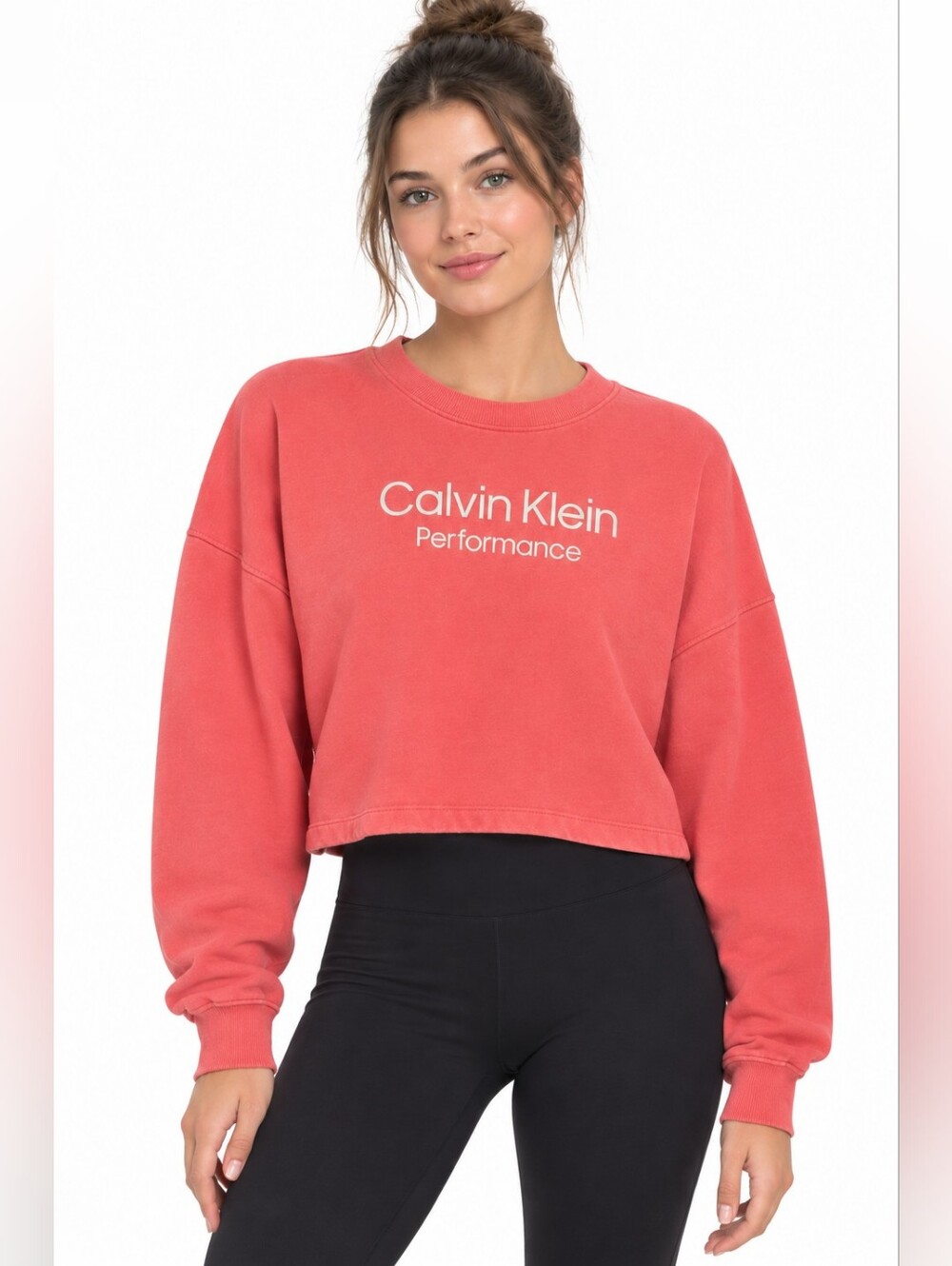 2/$20 Calvin Klein Performance Women's Coral Crewneck Sweatshirt